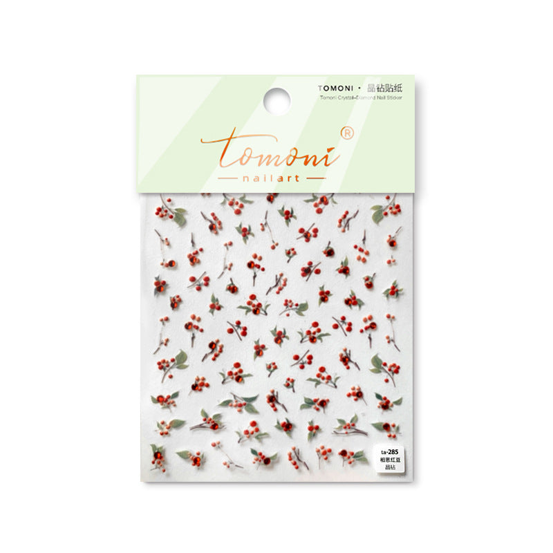 365nails: "Red Berry Branch" – nail art stickers