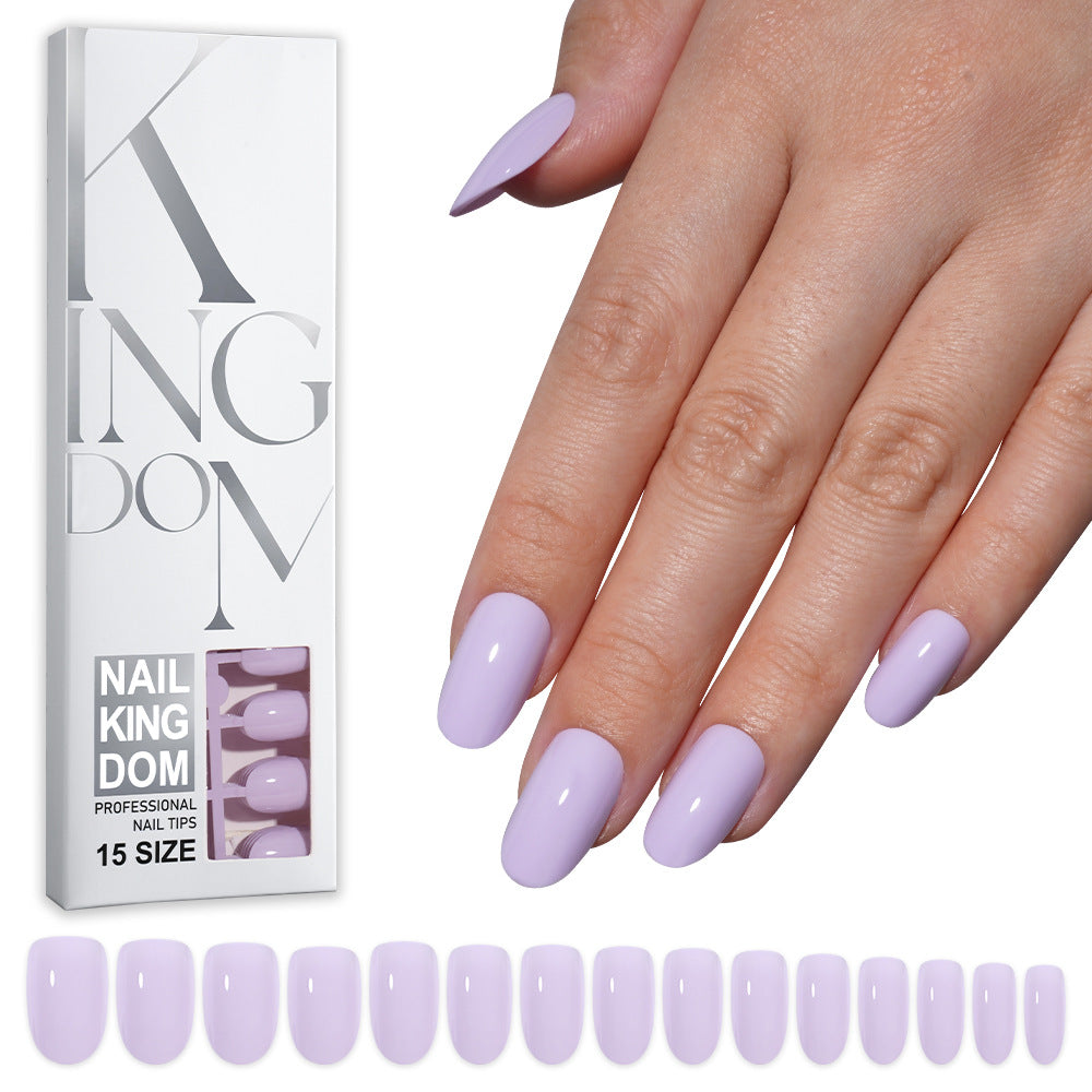 Nail Tips Press on nails Solid color glossy removable 120 pieces Boxed wearable prefabricated nail piece False nail piece Patch nail art