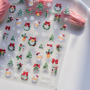 365nails: "Boneco de Neve e Guirlanda de Natal" – Adesivos para Unhas