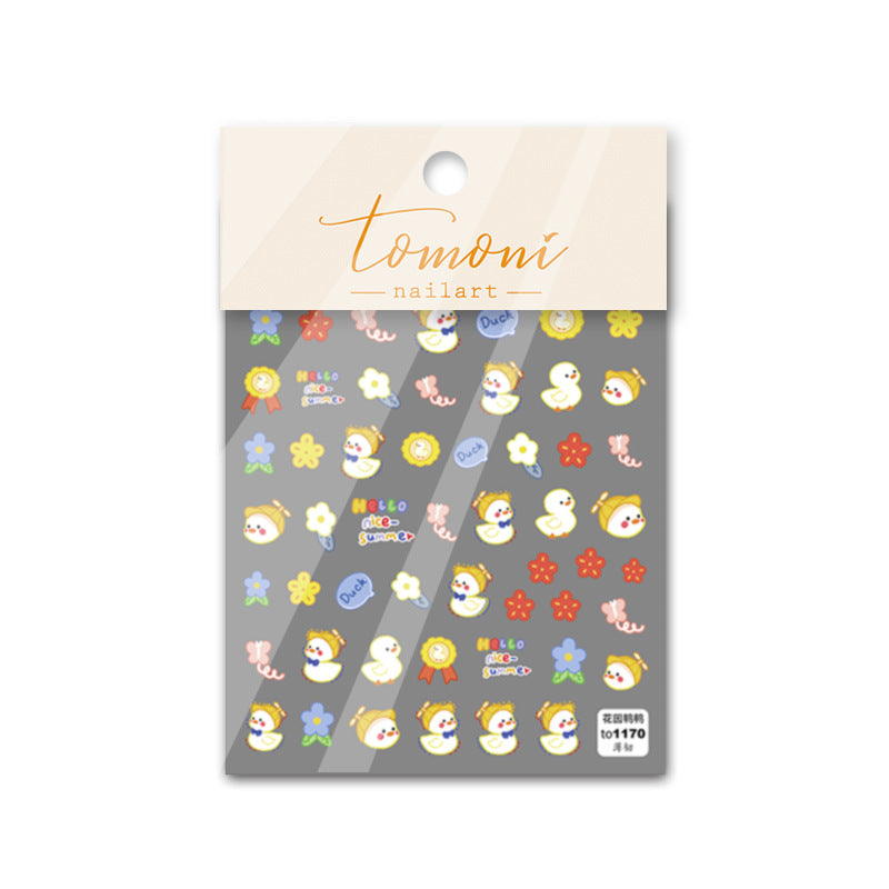 Fresh Floral: "Tulip & Heart" – 3D Embossed Nail Sticker