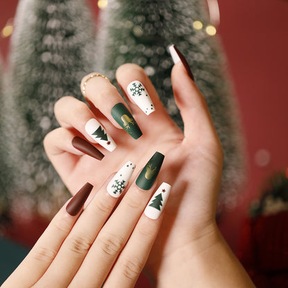 Christmas wear nail special fake nail nail nail piece press on nails｜365nails