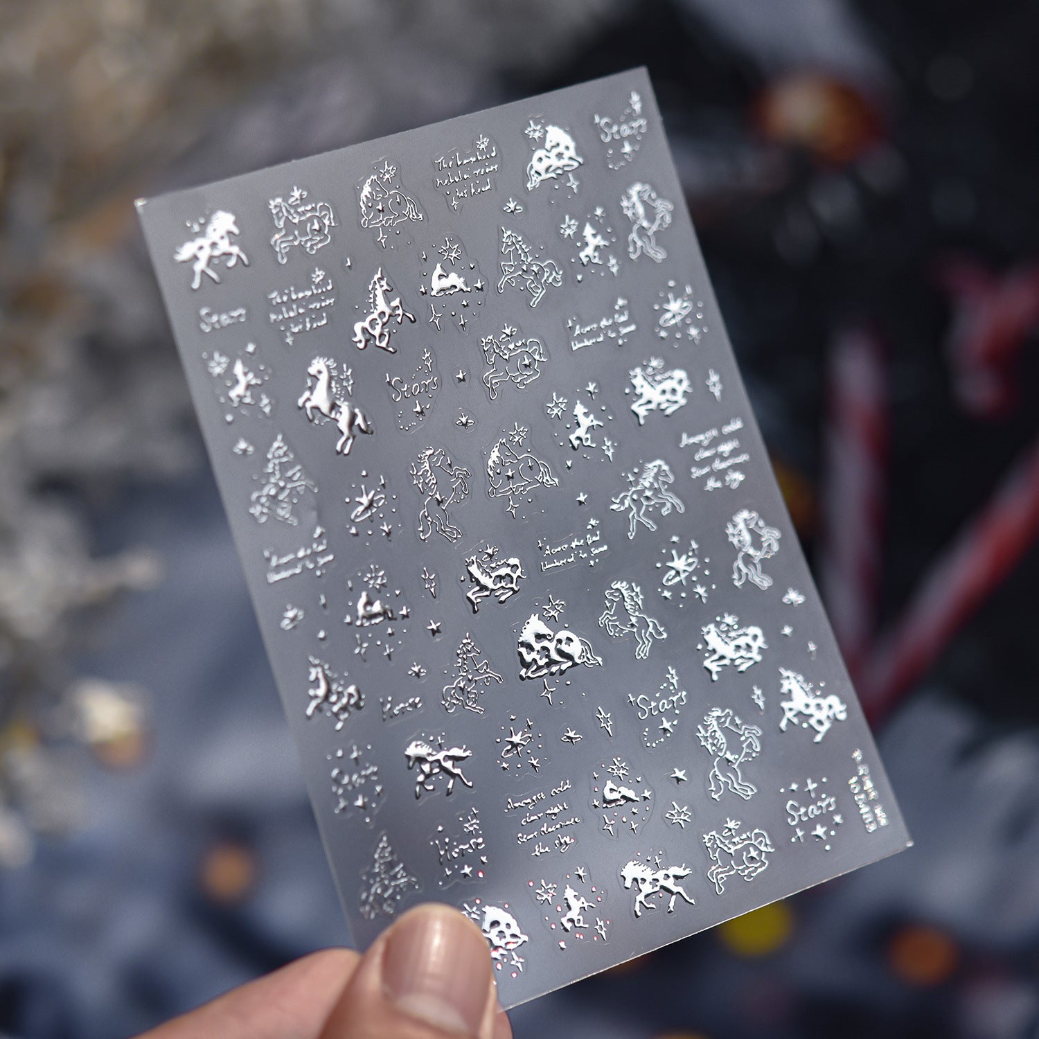 夢幻馬系列：「紅色幻想馬」— 3D 凸雕甲貼