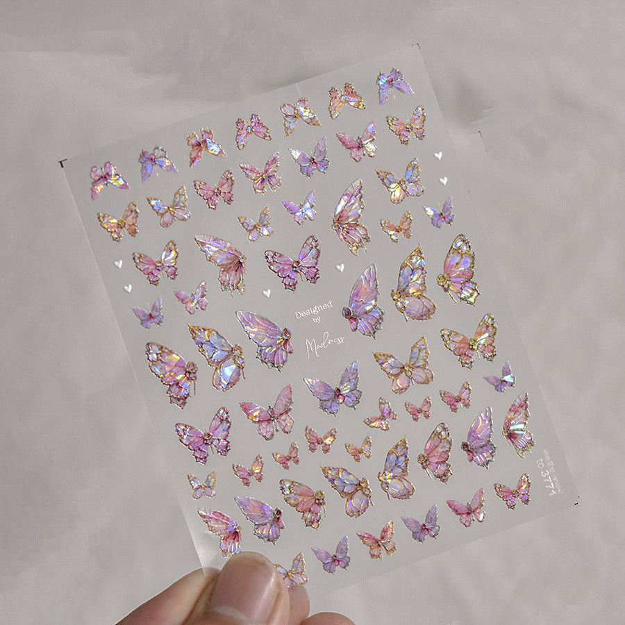 珠光水晶蝴蝶 — 奢華仙女美甲套組