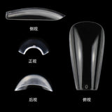 Nail Tips Hot-selling transparent short ladder nail pads 504 pieces C arc seamless nail pads full stickers trapezoidal fake nail press on nails pads