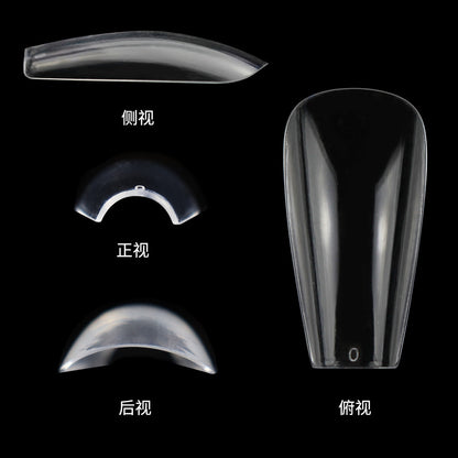 Nail Tips Hot-selling transparent short ladder nail pads 504 pieces C arc seamless nail pads full stickers trapezoidal fake nail press on nails pads