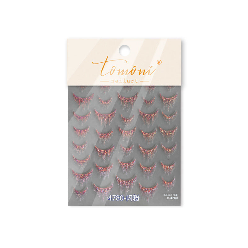Franja Tassel Holográfica: "Franja Tassel Prata Laser" – Adesivo de Unha 5D Relevo