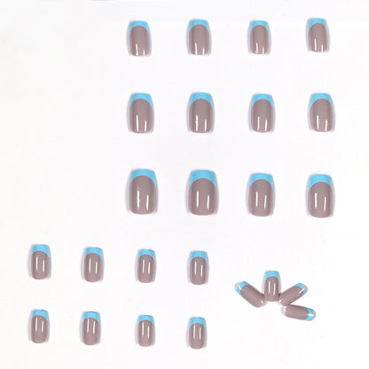 Premium Blue Grey Jelly Press on  Finished Fake Nail   Nail  Waterproof Removable Nail ｜365nails