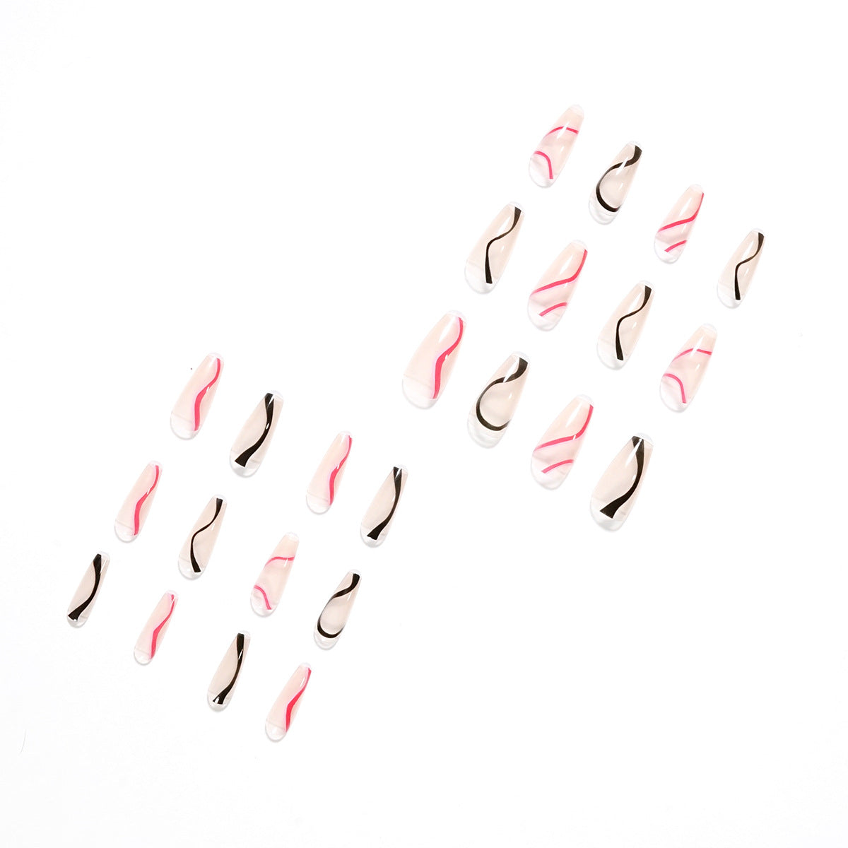 wave color matching press on nail wearing finished nail art fake nail nail art patch nail patch｜365nails