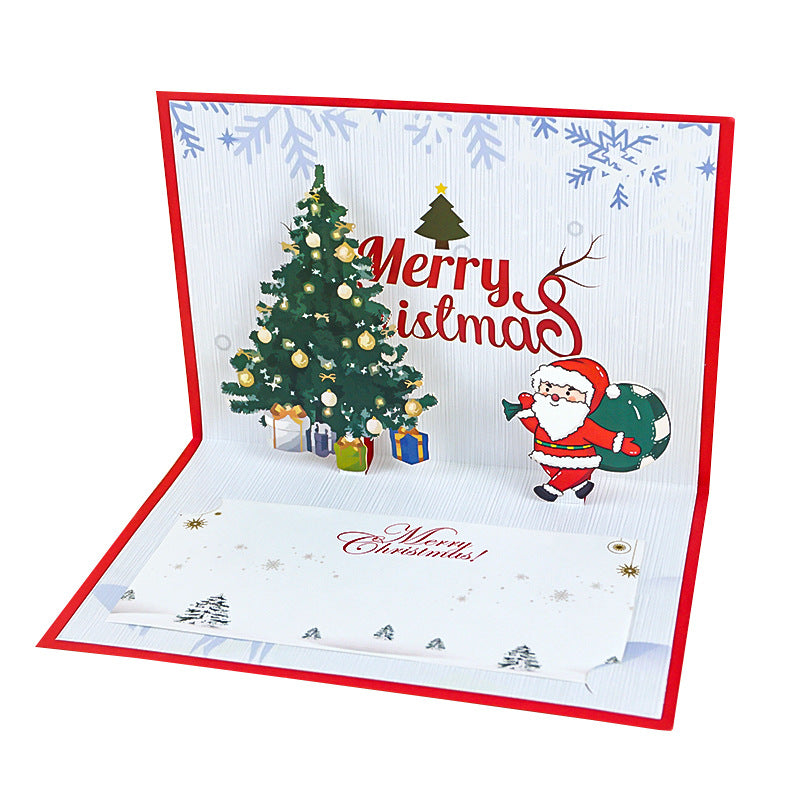 3D three-dimensional Christmas card creative Christmas Eve gift blessing Christmas envelope custom bronzing
