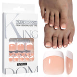 365nails: "Timeless French Pedicure" – Short Square Press-On Toenails