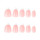 Minimalist classic French white edge manicure short almond nail  hot-selling   nail wholesale｜365nails