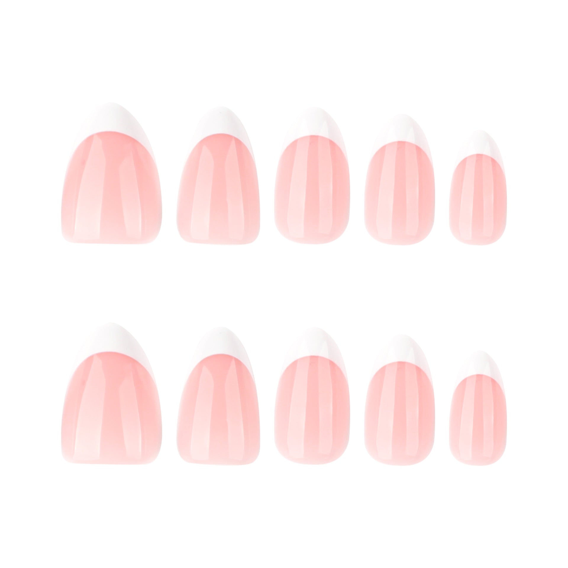 미니멀 클래식 프렌치 화이트 라인 숏 아몬드형 네일 인기 도매｜365nails