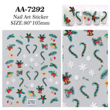 Original Christmas Tree Nail Art Sticker 5D Embossed Three-dimensional Happy Christmas Elements DIY Nail Sticker AA