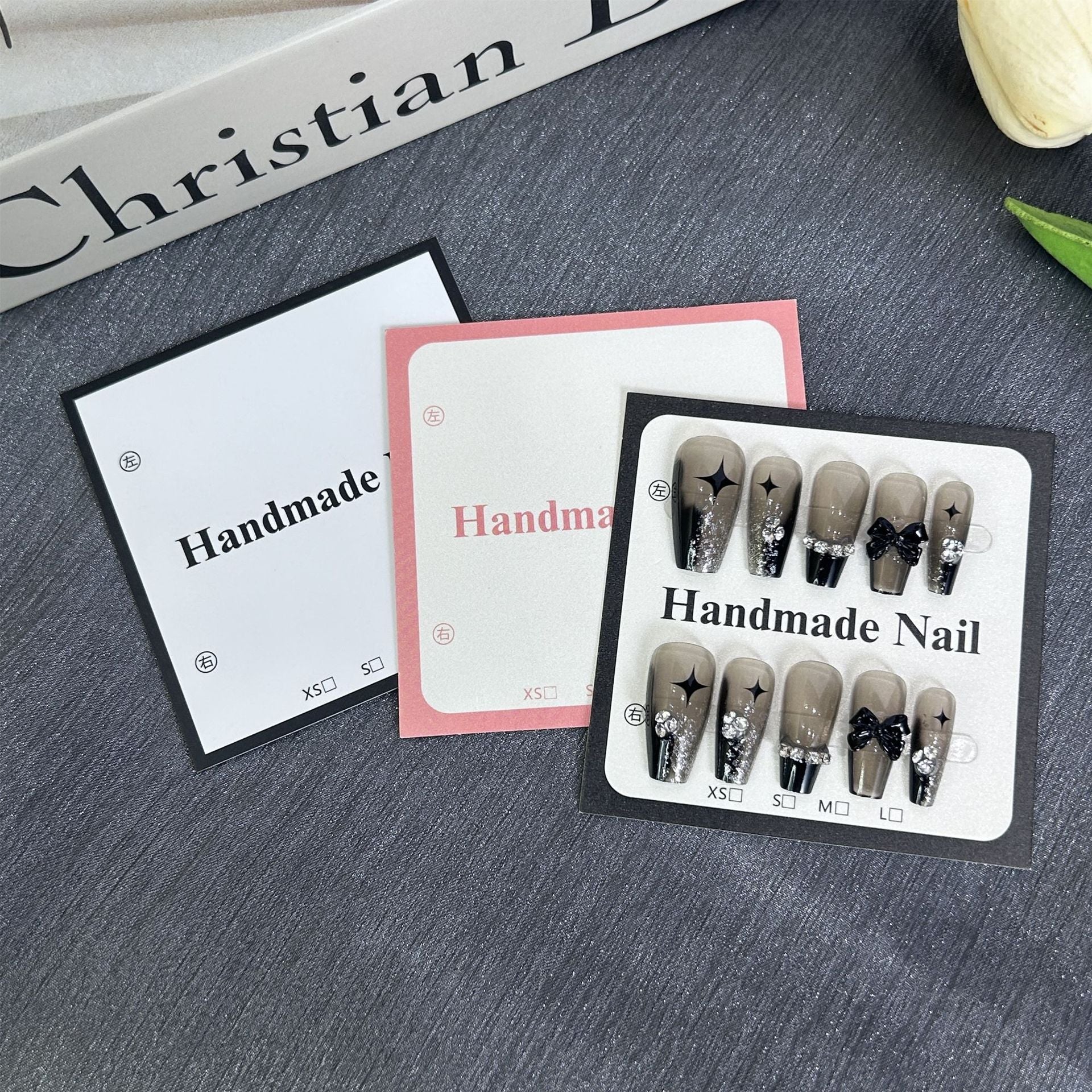 Galaxy Black Display Cards for Press On Nail Collections (MOQ=50)