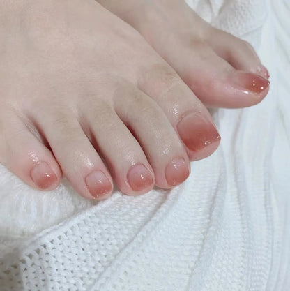 Pegatinas para uñas de los pies con diseño de cambio gradual, color blanco, extraíbles, venta al por mayor | 365nails