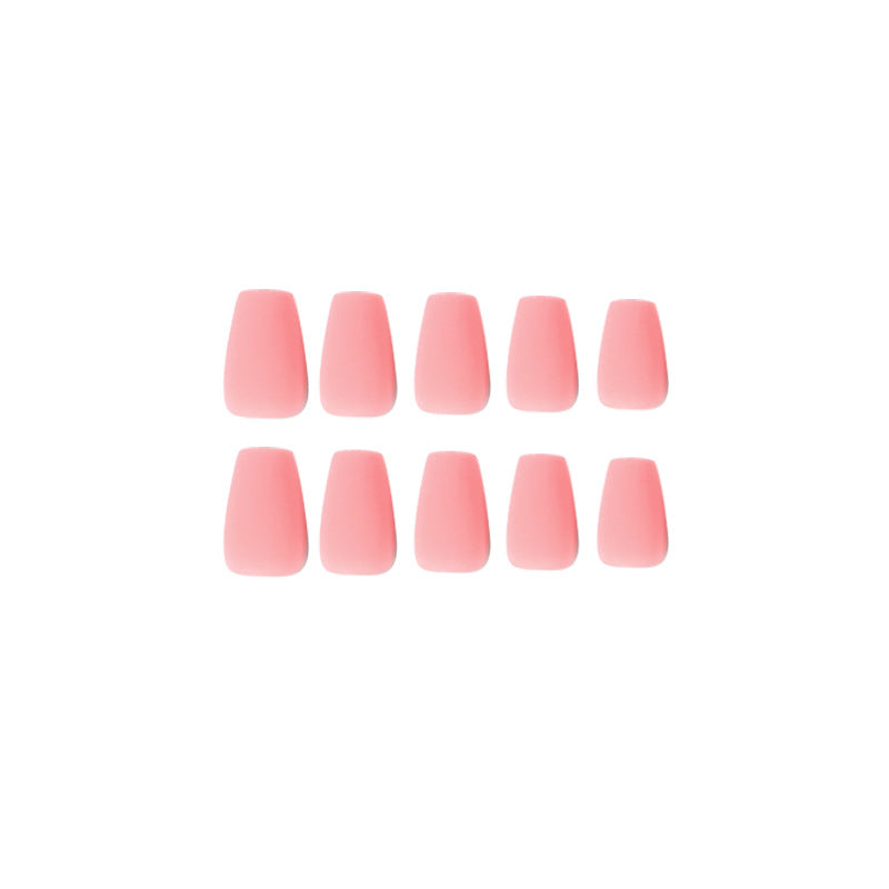 Wear nail Solid color short ballet nail piece Pink matte nail manicure Removable fake nail piece Wholesale｜365nails