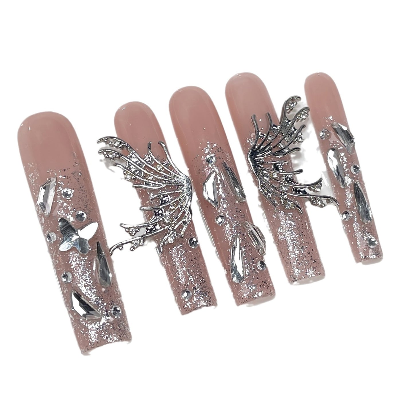 Sweet Cool Spice Girl Handmade Press-on Nails Explosion Heavy Industry Europe and America Super Long Water Pipe Nail Patch Wearable Nail Patch｜365nails