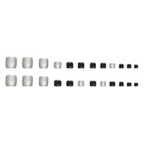 White, sweet and cool, black solid color manicure, flash silver, special fake  for press-on nails feet, Press-on toenails ｜365nails