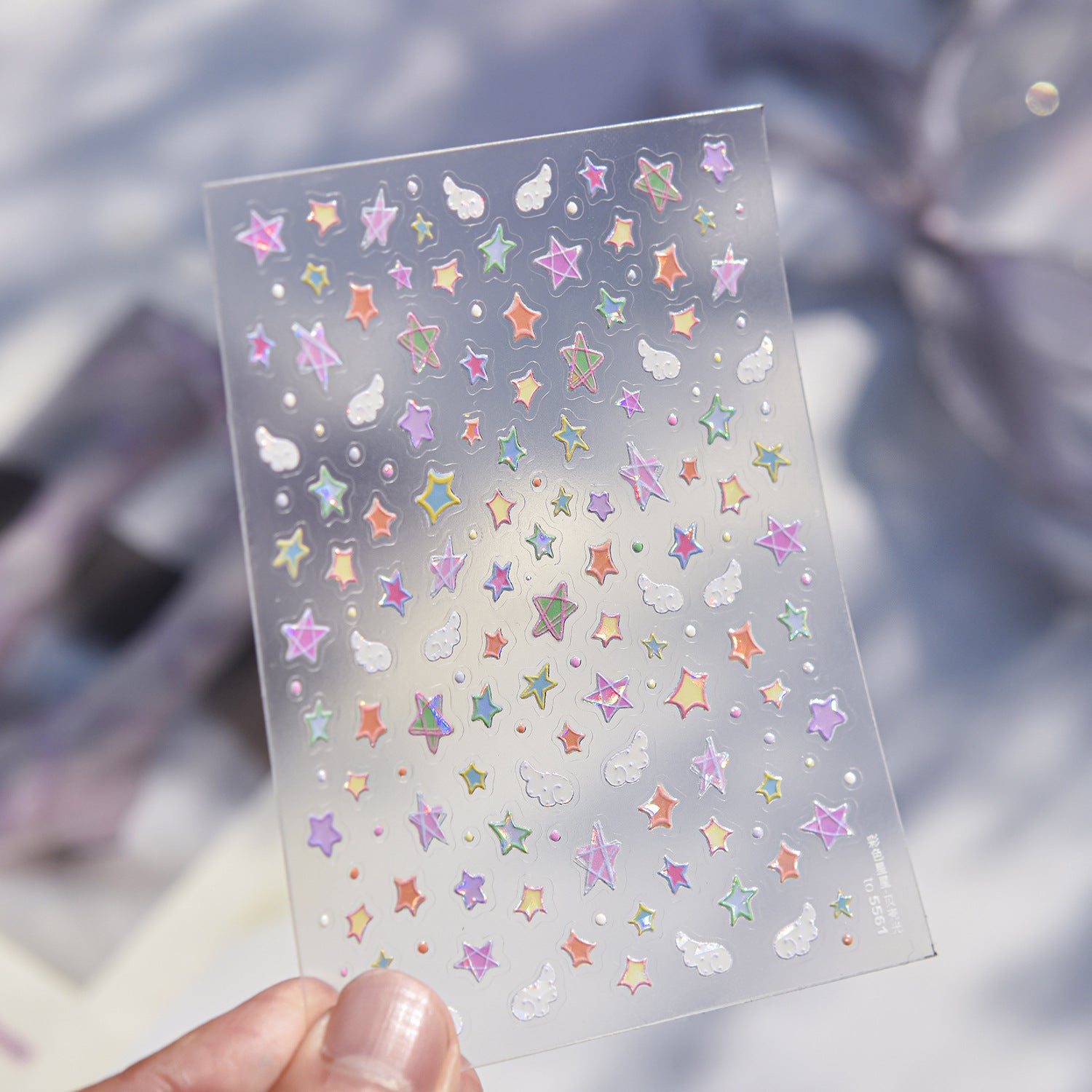 全息星雲美甲貼紙 – Y2K夢幻風