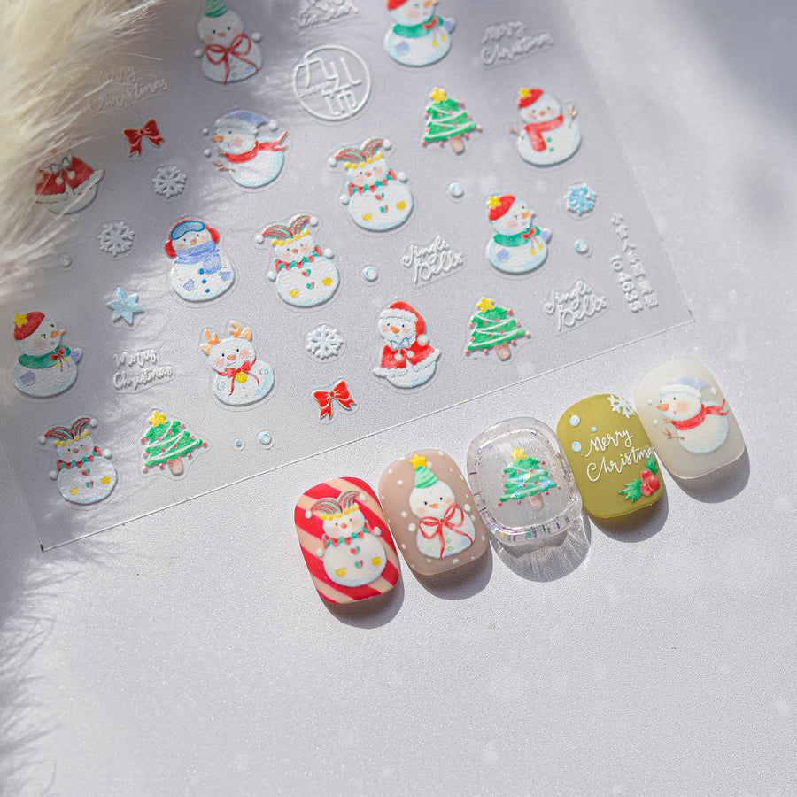 365nails: « Bonhomme de neige mignon de Noël » – autocollants pour ongles
