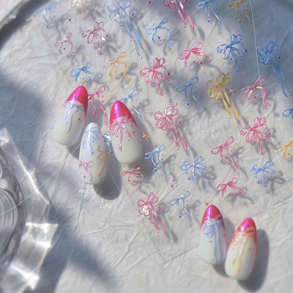 365nails: "Iridescent Bow" –Nail Art Stickers