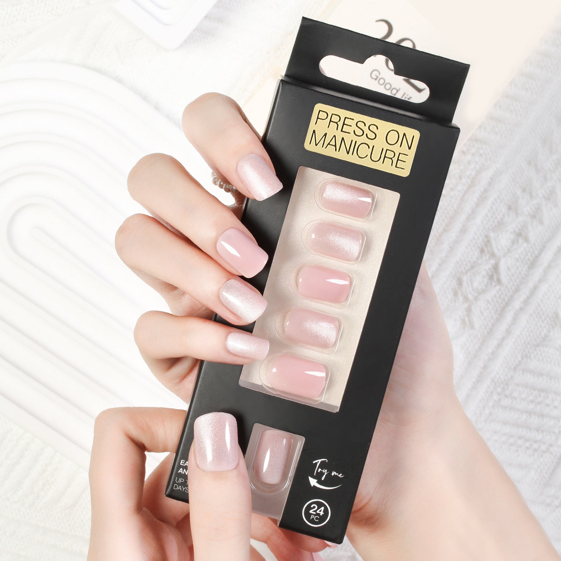 Starry Cat Eye Short Nail Set