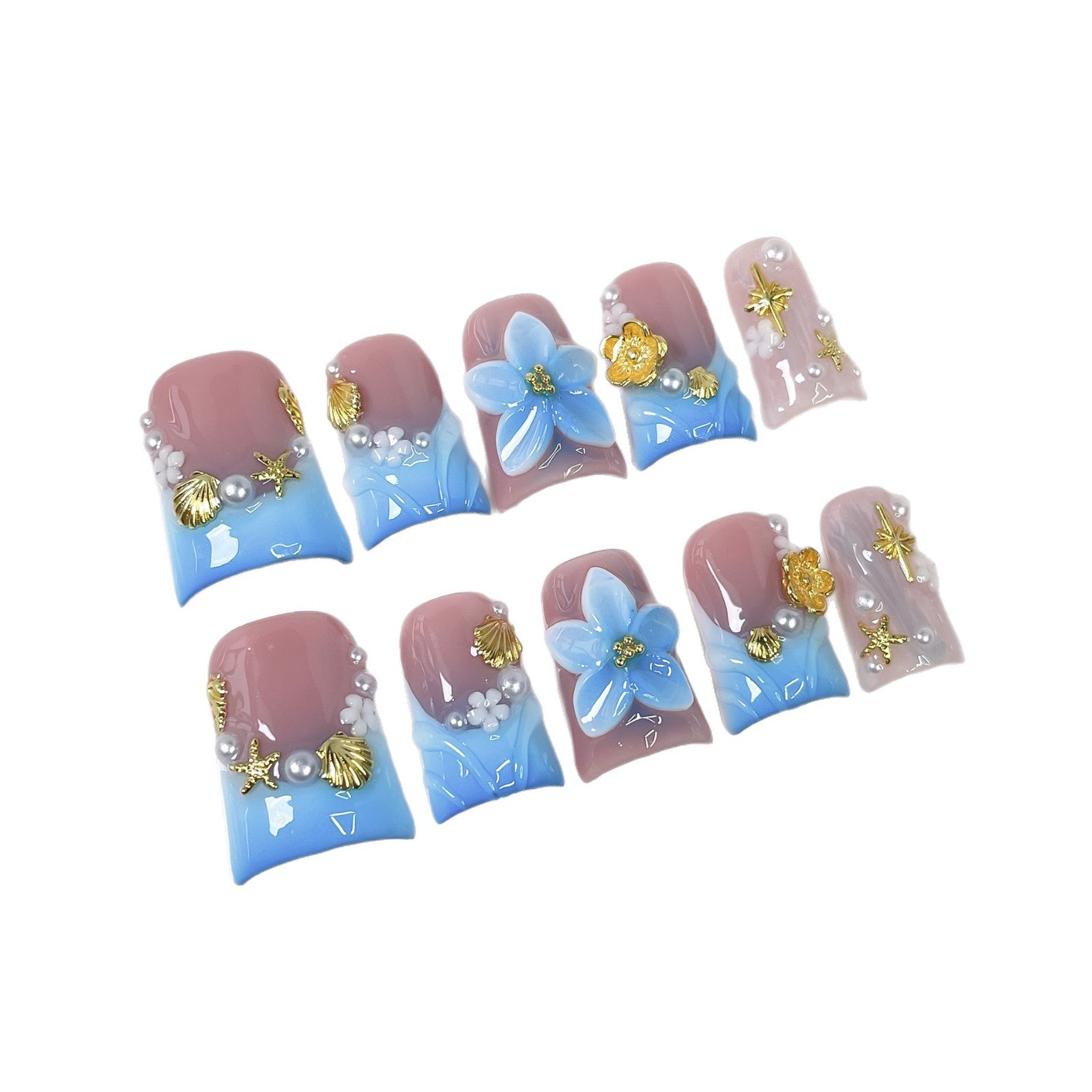 Ocean Bloom Series Press-On Nails