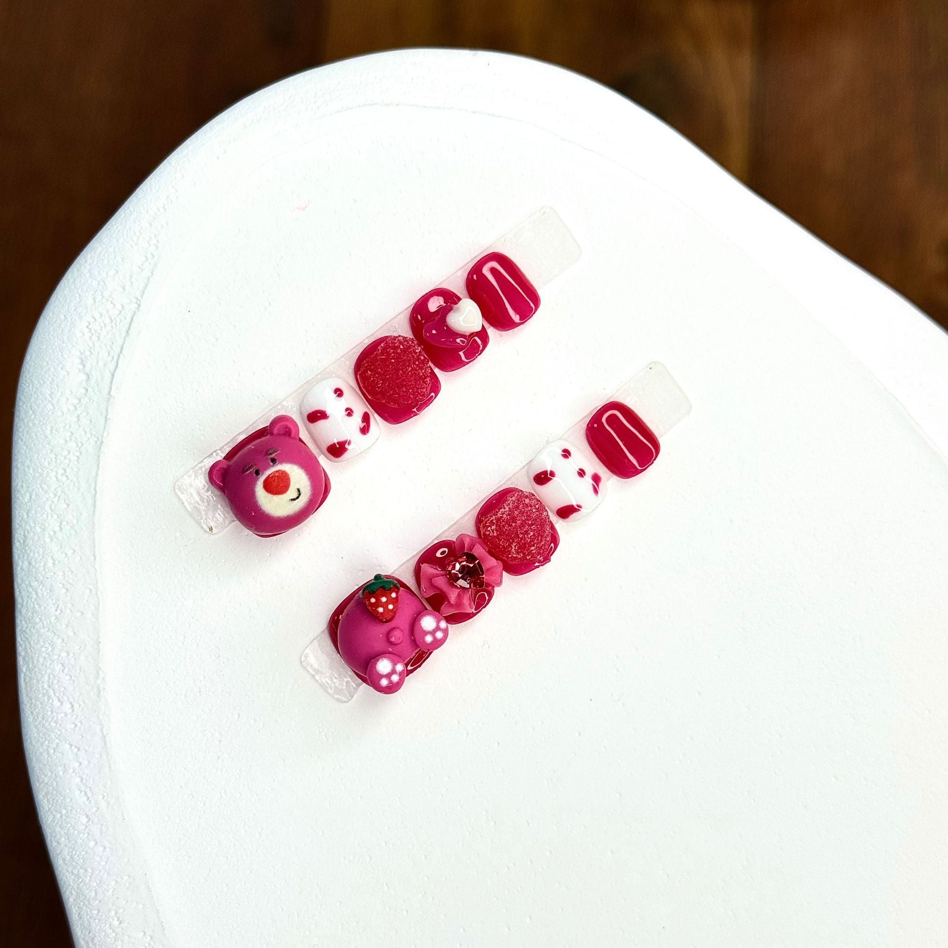 Cute Candy Cartoon Kids Press On Nails Mixed Style Set