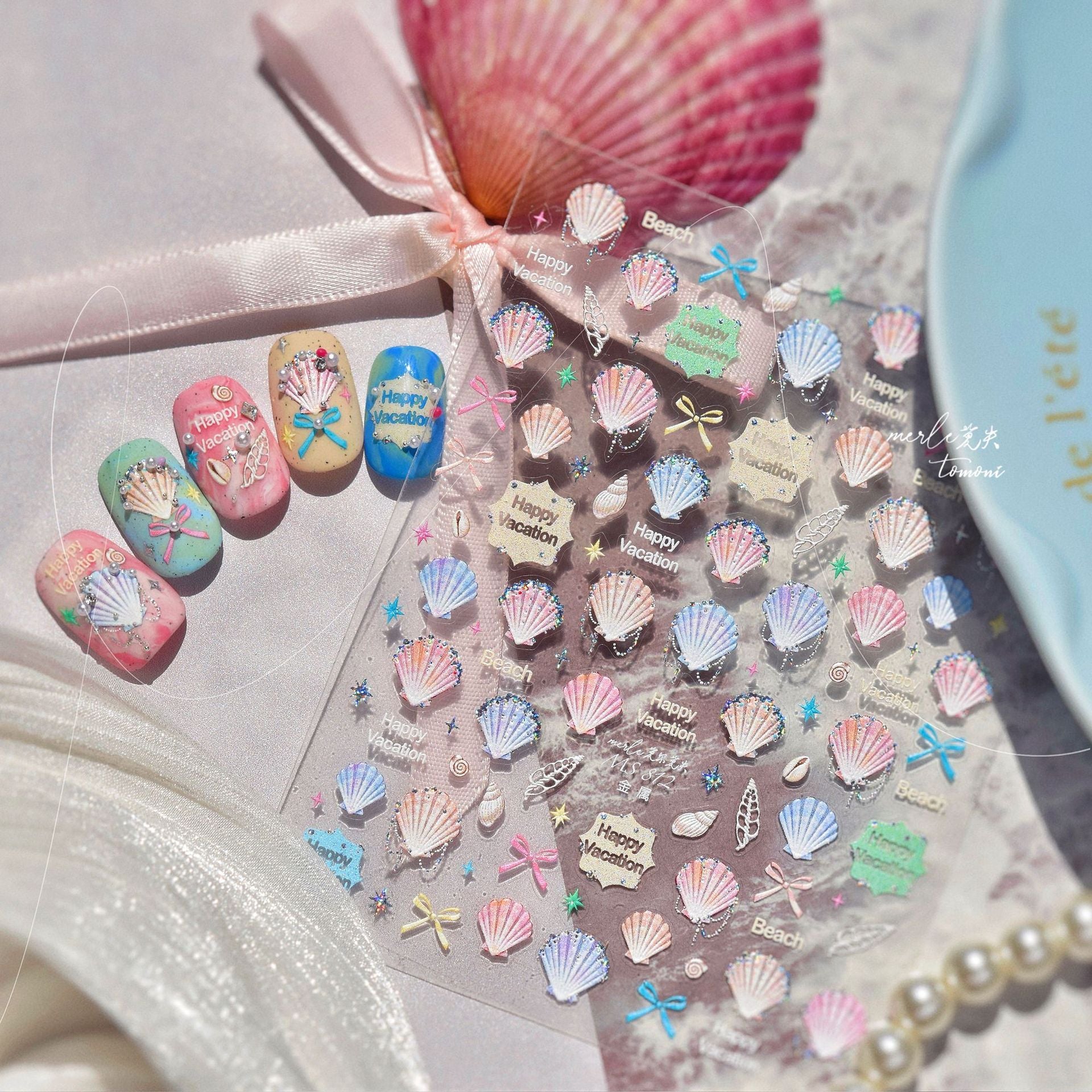 365nails: "Beach Vacation Shell" – nail art stickers