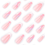 Summer style  French white nail piece short almond nail piece removable fake nail wholesale｜365nails