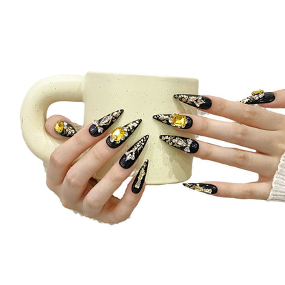 [Paper drunk gold fans] Pure handmade nails copper inlaid zircon K9 diamond jewelry Seiko high-luxury heavy industry manicure | 365nails