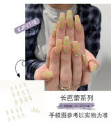 Balé francês longo com strass azul, linha ondulada, pequena flor preta, para manicure, fornecimento direto, patch 365nails