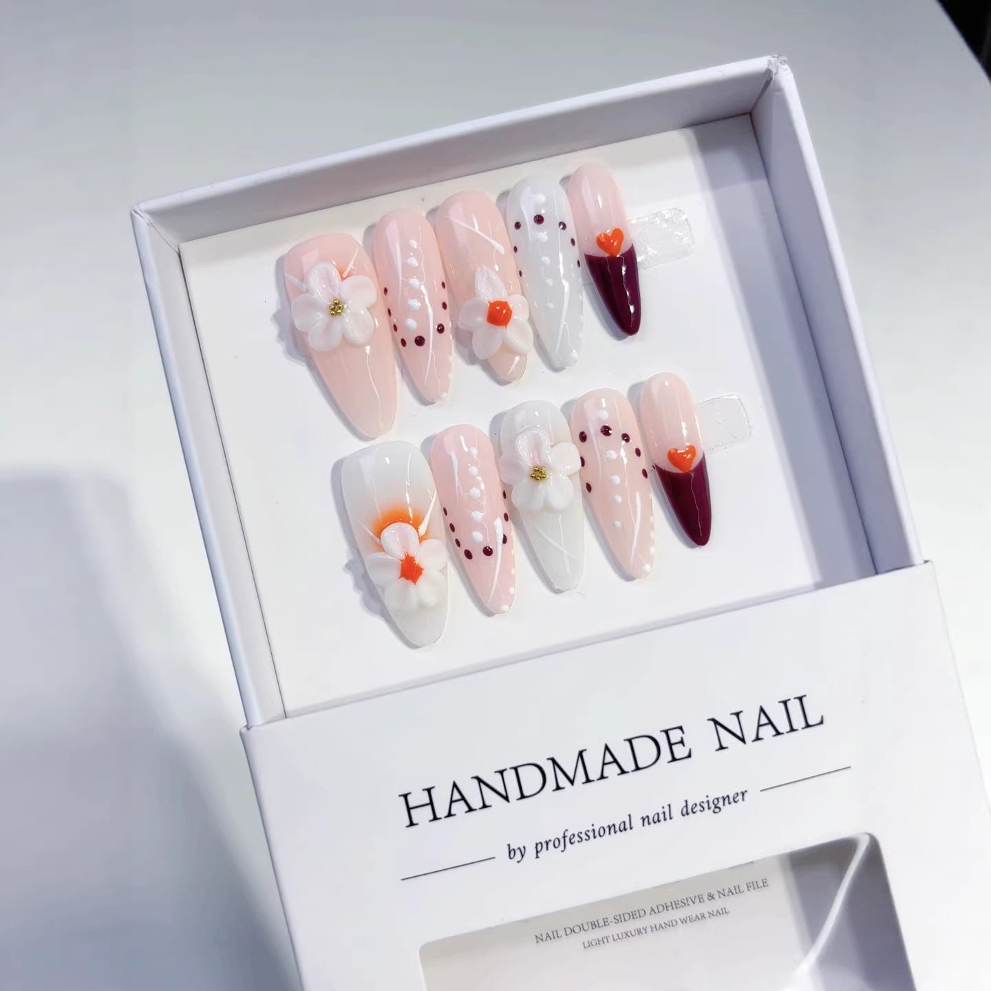 Orange Blossom: "Peach Bloom" – Almond Shape Press-On Nails
