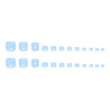 Uñas de los pies extraíbles, de verano, claras, frescas, sencillas, azules, dulces y blancas, versátiles, 24 piezas ｜365nails