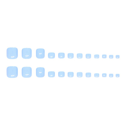Summer clear and cool simple blue sweet and white versatile  ins wind removable toenails 24 pieces｜365nails