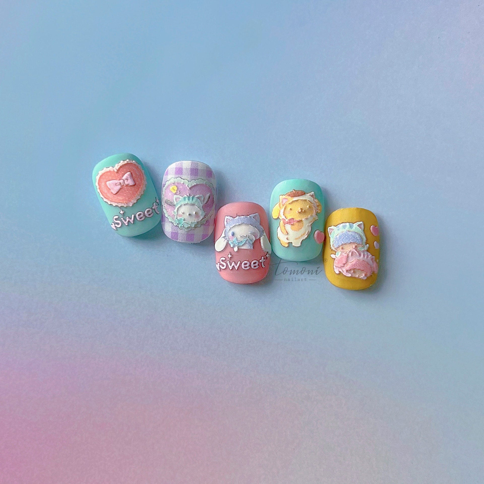 Sweet Pastel Plushies – Kawaii Nail Art Set