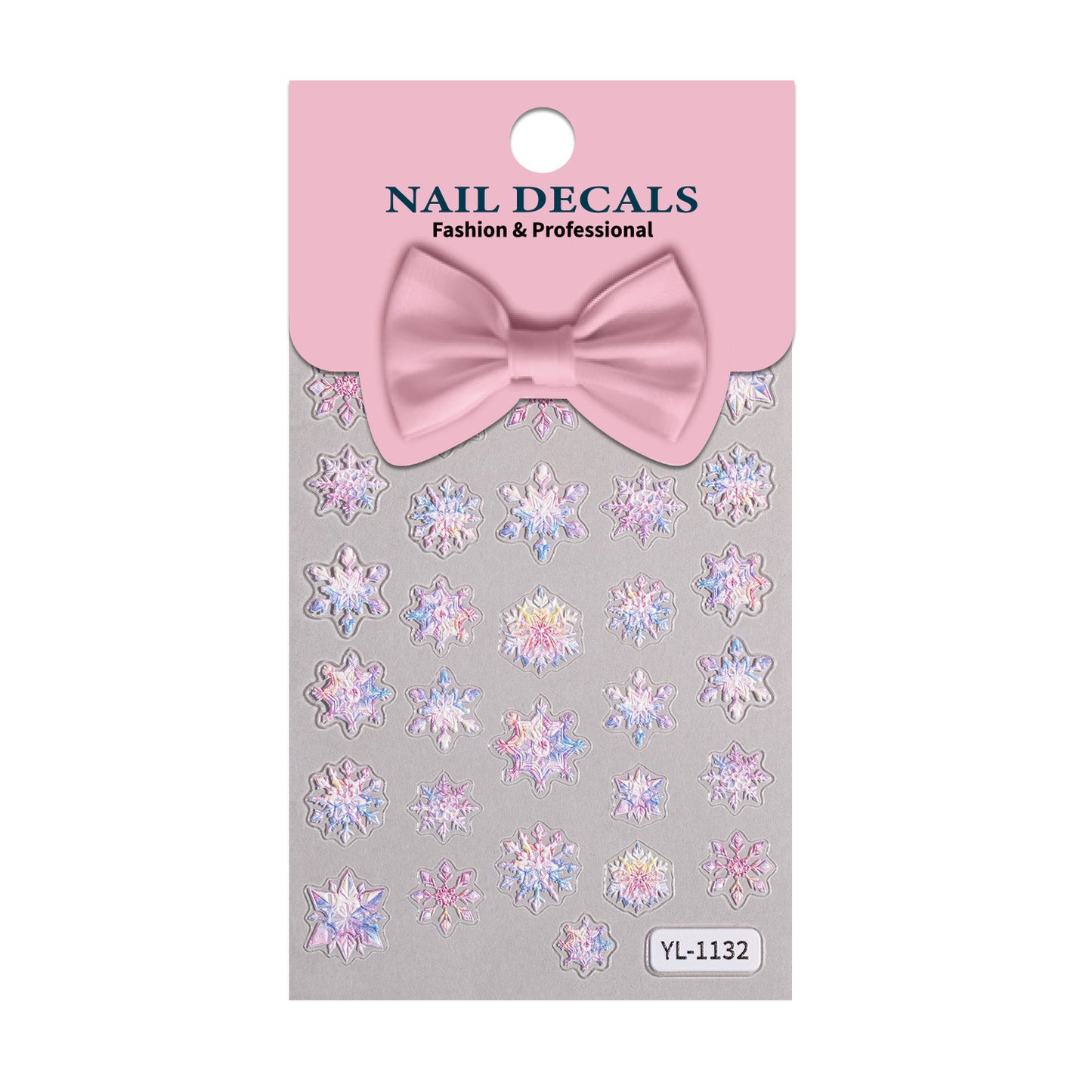 Winter Christmas Snowflake Nail Art Sticker 5D Embossed Three-dimensional White Hollow Snowflake Nail Sticker Ornament YL