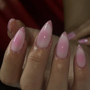 暈染染色美甲 熱賣杏仁形短款穿戴甲 成品批發｜365nails