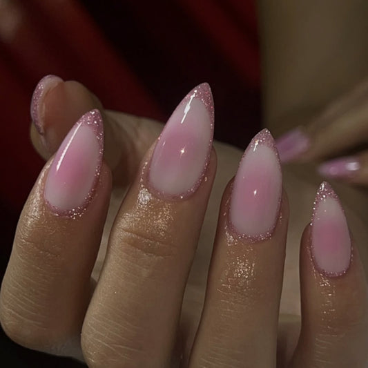 Smudge and dye nail art s  hot-selling almond nail short wearable    wearable nail wholesale｜365nails