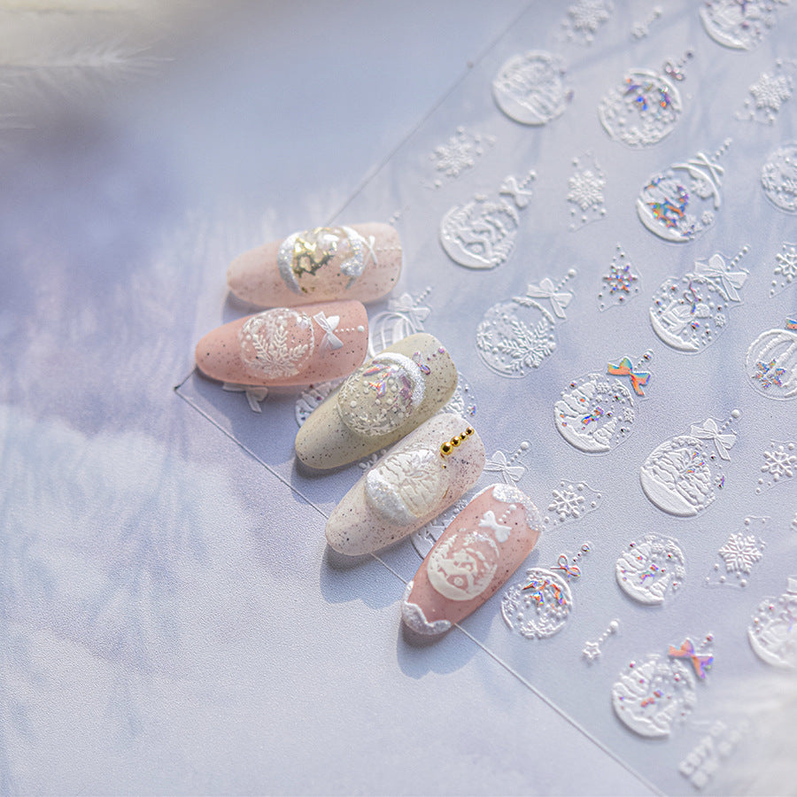 365nails: 홀로그램 크리스마스 스노우글로브 – 네일 아트 스티커