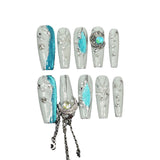 Star Moon Galaxy Sweet and Cool Spice Girls Unhas Artesanais para Uso Pesado Indústria Leve Luxo Novo Adesivo de Unha Adesivo de Unha Vestível ｜365nails