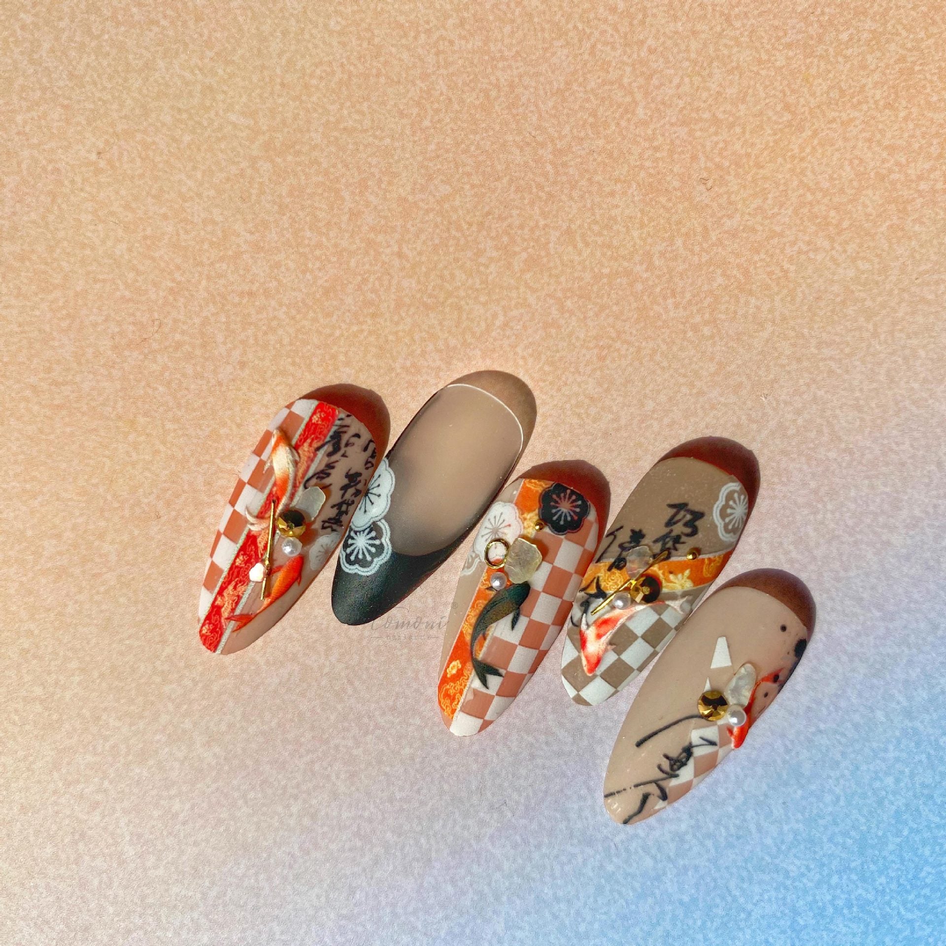 Lucky Koi Collection: "Wealth & Prosperity" – 3D Embossed Nail Sticker
