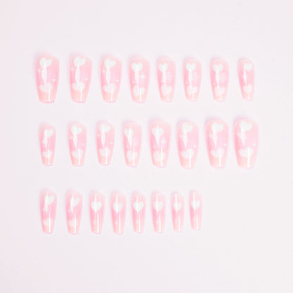 Pink Love Starlight French Press on nails Piece Nail Piece Wholesale Finished Nail Piece Nail Piece Press on nails Piece｜365nails