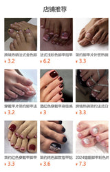 Golden diamond sparkling manicure and toe nails