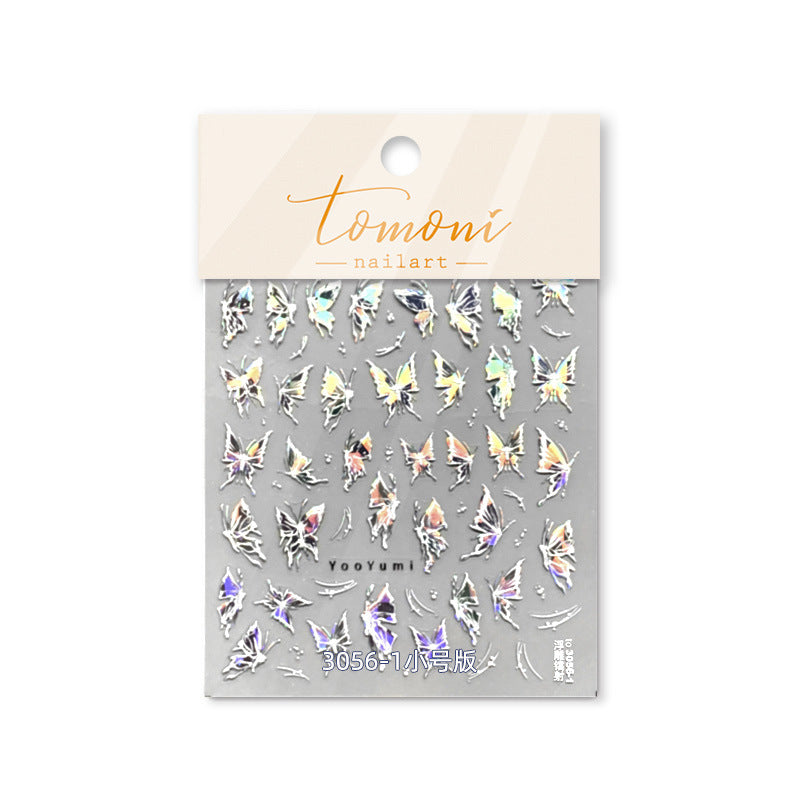 365nails 全息銀色蝴蝶 美甲貼紙