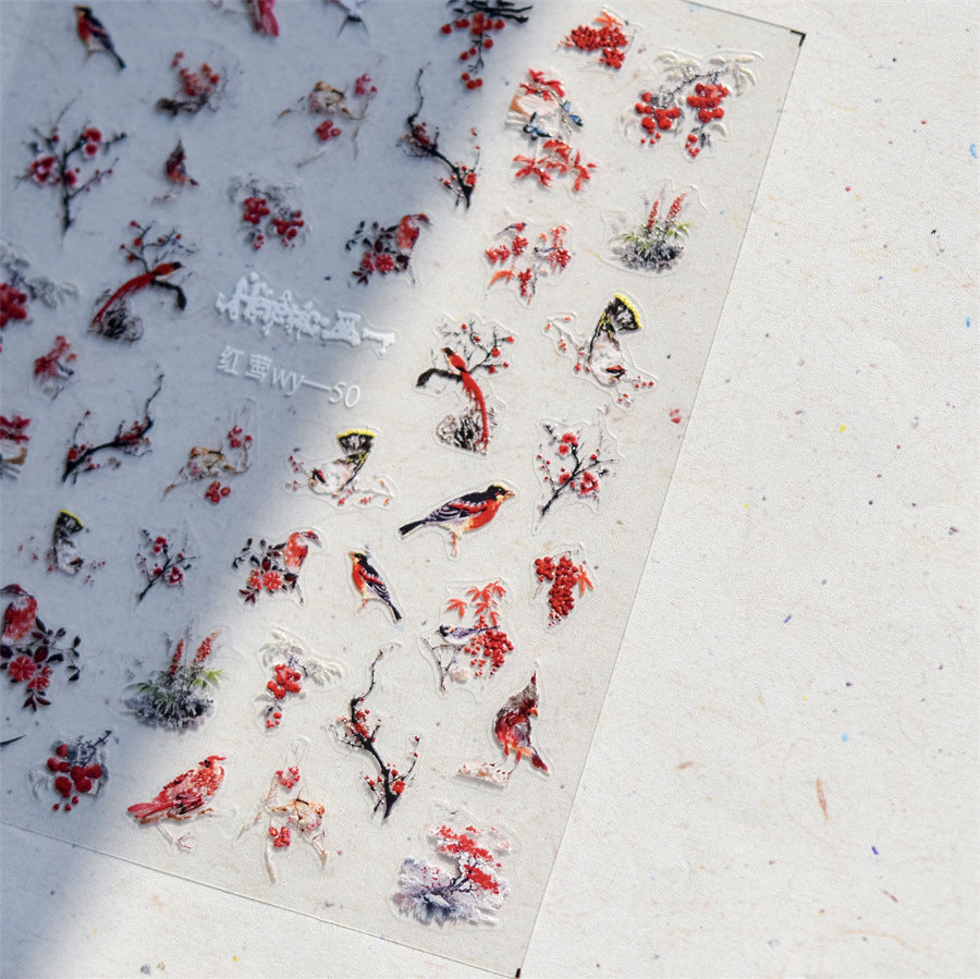 365nails: "Ink Wash Peony" – nail art stickers