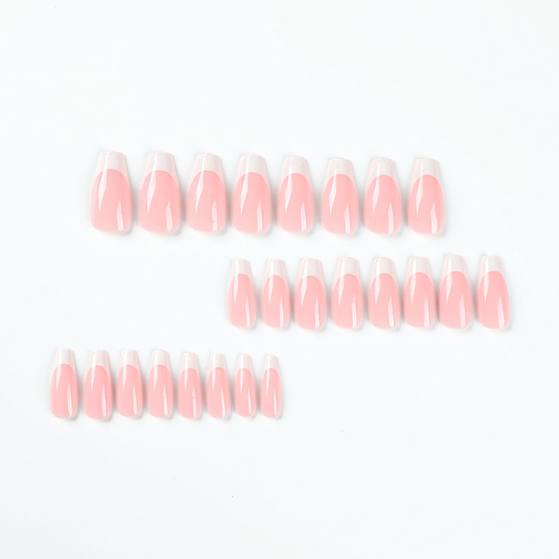 簡約白邊法式 穿戴甲 成品 可拆式 假甲｜365nails