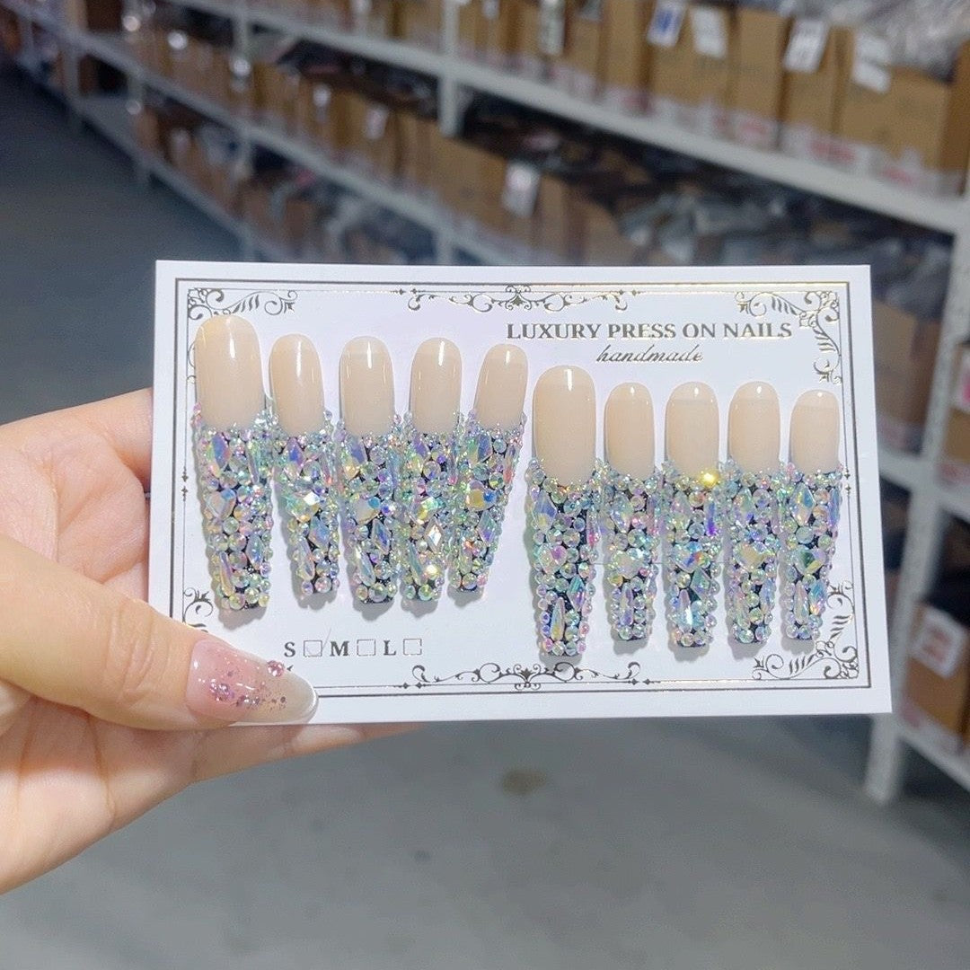 Nude Base Full Crystal Luxe Press On Nail Set