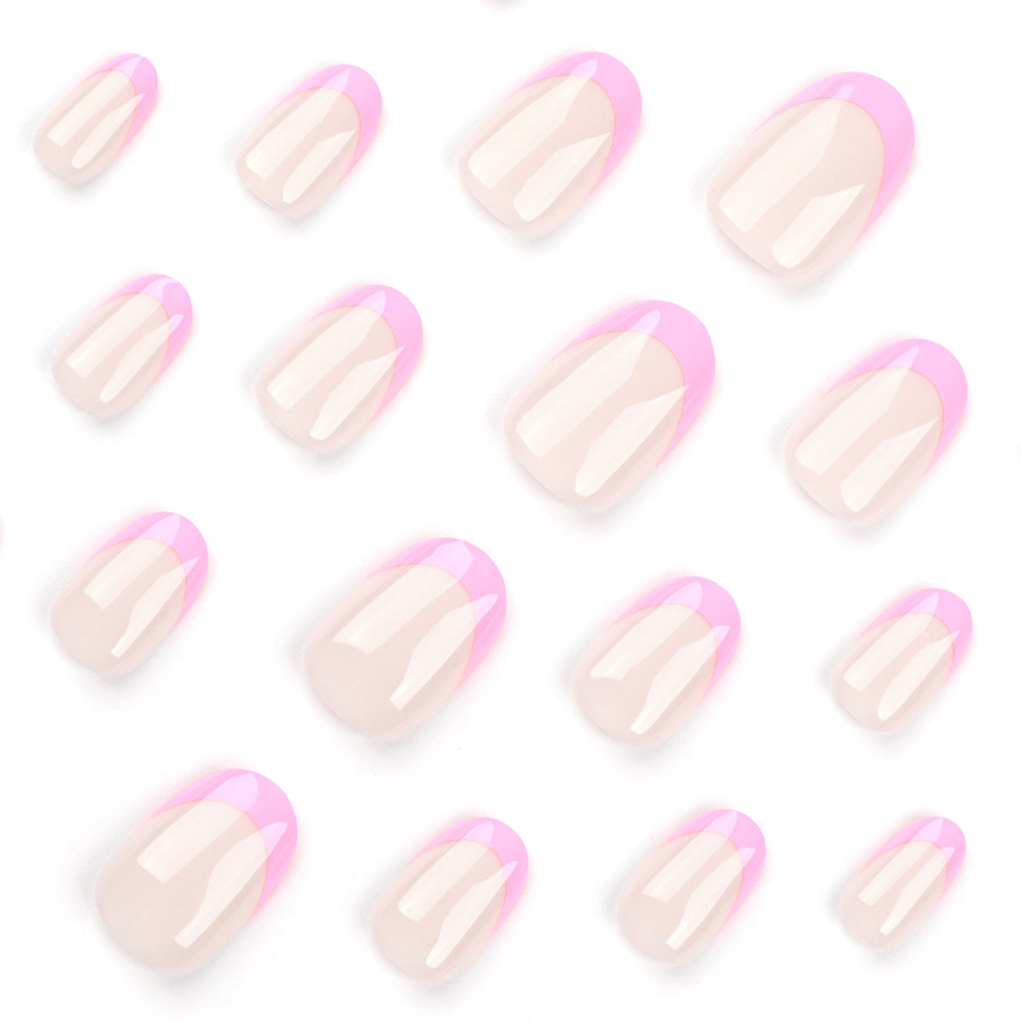 24 pieces simple short short round wearable French manicure rose red detachable wearable nail piece finished product wholesale