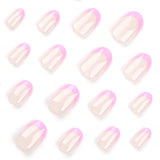 24 pieces simple short short round wearable French manicure rose red detachable wearable nail piece finished product wholesale